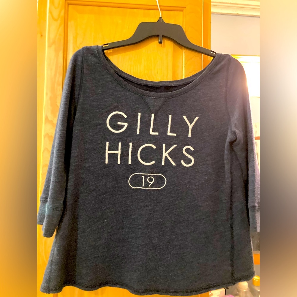Y2K Retro Gilly Hicks Designer Sweattop/Oversized Small.            Slate Blue
